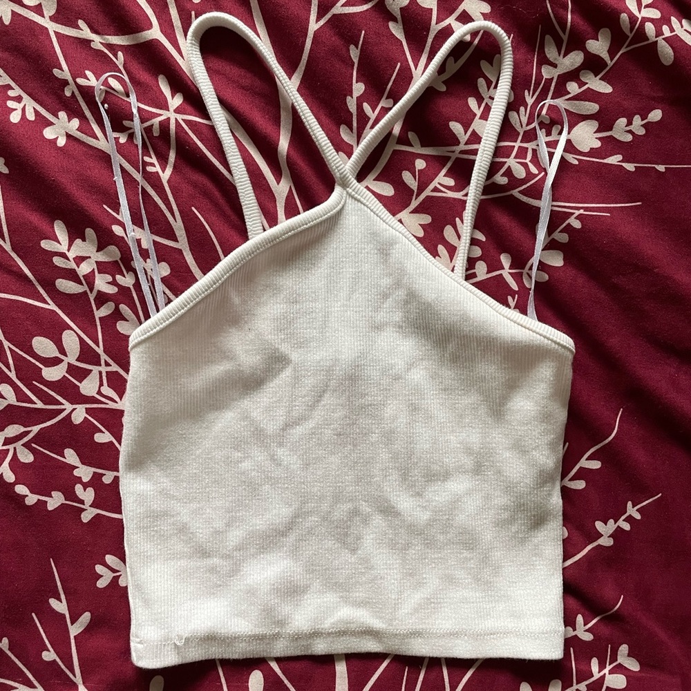 ZARA white crop top
